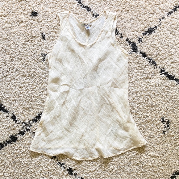 Flax Tops - Flax linen cream tank top tunic